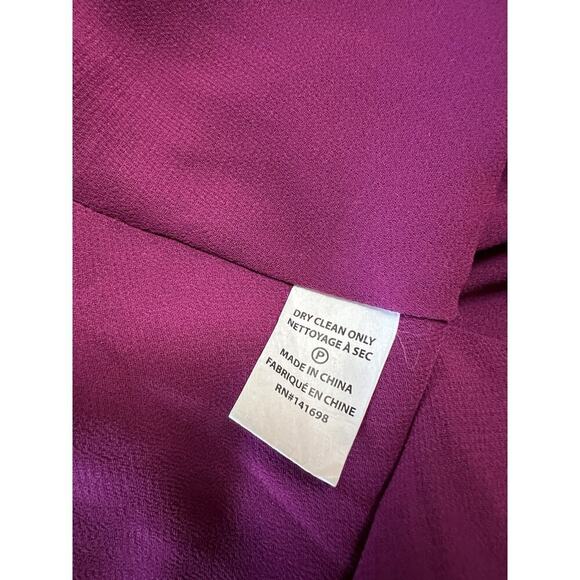 Ramy Brook Sadie Long Sleeve Pleated Midi Dress Size XS PLBRY Shoulder Pads - Picture 12 of 16